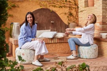 Puf Redondo Ovalo Flores 50 cm